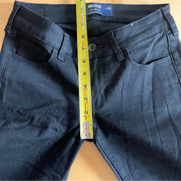 Hollister Low Rise Bootcut Jeans Short 2S/26S Black Wash Stretch Denim Y2K - Picture 6 of 7